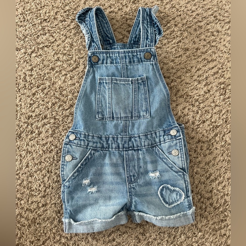 GAP Denim Overalls with Heart Patch